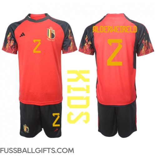 Belgien Toby Alderweireld #2 Fußballbekleidung Heimtrikot Kinder WM 2022 Kurzarm (+ kurze hosen)